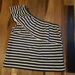 🌟J. Crew Blue / White Off the shoulder Top